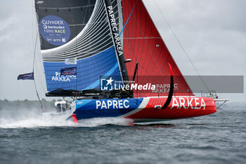 2023-05-05 - Yoann Richomme and Yann Eliès, Paprec Arkea during the Pom'Potes Challenge, speed runs in Brest harbor during the Guyader Bermudes 1000 Race 2023, IMOCA Globe Series sailing race on May 5, 2023 in Brest, France - SAILING - GUYADER BERMUDES 1000 RACE 2023 - SAILING - OTHER SPORTS