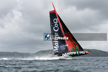 2023-05-05 - Jean-Marie Dauris and Julien Pulvé, Maître Coq during the Pom'Potes Challenge, speed runs in Brest harbor during the Guyader Bermudes 1000 Race 2023, IMOCA Globe Series sailing race on May 5, 2023 in Brest, France - SAILING - GUYADER BERMUDES 1000 RACE 2023 - SAILING - OTHER SPORTS