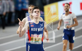 03/03/2023 - Jakob Ingebrigtsen of Norway, Final Men's 1500 m during the European Athletics Indoor Championships 2023 on March 3 2023 at Atakoy Arena in Istanbul, Turkey - ATHLETICS - EUROPEAN INDOOR CHAMPIONSHIPS - INTERNAZIONALI - ATLETICA