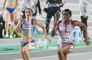 03/03/2023 - Polyniki Emmanouilidou of Greece and Daryll Neita of Great Britain, Semi Final Women's 60 m during the European Athletics Indoor Championships 2023 on March 3 2023 at Atakoy Arena in Istanbul, Turkey - ATHLETICS - EUROPEAN INDOOR CHAMPIONSHIPS - INTERNAZIONALI - ATLETICA