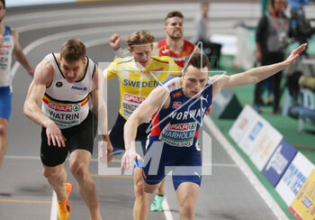 04/03/2023 - Karsten Warholm of Norway, Julien Watrin of Belgium, 400m Men during the European Athletics Indoor Championships 2023 on March 4, 2023 at Atakoy Arena in Istanbul, Turkey - ATHLETICS - EUROPEAN INDOOR CHAMPIONSHIPS - INTERNAZIONALI - ATLETICA