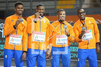 05/03/2023 - Team Netherlands, Podium 4X400 m Men during the European Athletics Indoor Championships 2023 on March 5, 2023 at Atakoy Arena in Istanbul, Turkey - ATHLETICS - EUROPEAN INDOOR CHAMPIONSHIPS - INTERNAZIONALI - ATLETICA