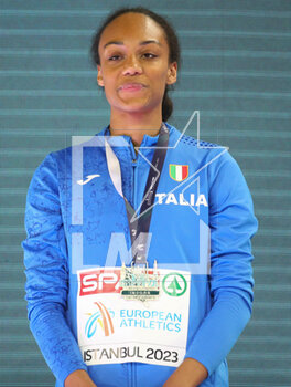 05/03/2023 - Larissa Iapichino of Italy, Podium Long Jump Women during the European Athletics Indoor Championships 2023 on March 5, 2023 at Atakoy Arena in Istanbul, Turkey - ATHLETICS - EUROPEAN INDOOR CHAMPIONSHIPS - INTERNAZIONALI - ATLETICA