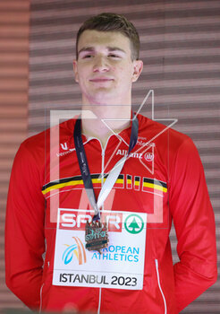 05/03/2023 - Thomas Carmoy of Belgium Bronze medal, Podium High Jump Men during the European Athletics Indoor Championships 2023 on March 5, 2023 at Atakoy Arena in Istanbul, Turkey - ATHLETICS - EUROPEAN INDOOR CHAMPIONSHIPS - INTERNAZIONALI - ATLETICA
