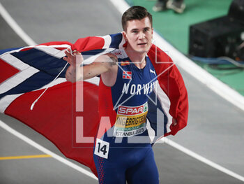 05/03/2023 - Jakob Ingebrigtsen of Norway Gold medal, 3000m Men during the European Athletics Indoor Championships 2023 on March 5, 2023 at Atakoy Arena in Istanbul, Turkey - ATHLETICS - EUROPEAN INDOOR CHAMPIONSHIPS - INTERNAZIONALI - ATLETICA