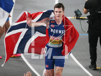 05/03/2023 - Jakob Ingebrigtsen of Norway Gold medal, 3000m Men during the European Athletics Indoor Championships 2023 on March 5, 2023 at Atakoy Arena in Istanbul, Turkey - ATHLETICS - EUROPEAN INDOOR CHAMPIONSHIPS - INTERNAZIONALI - ATLETICA