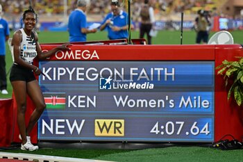 2023-07-21 - 1 MILE WOMEN: Faith KIPYEGON (Kenia), winner and World Record - DIAMOND LEAGUE - MONACO INTERNATIONAL ATHLETICS MEETING - INTERNATIONALS - ATHLETICS