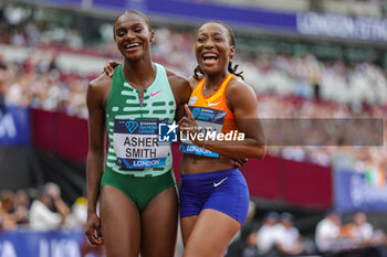 2023-07-23 - Dina ASHER-SMITH of Great Britain & NI 2nd place and Marie-Josée TA LOU of Ivory Coast 1st place, Women’s 100m during the London Athletics Meet, Wanda Diamond League meeting on 23 July 2023 at the London Stadium in London, England - ATHLETICS - DIAMOND LEAGUE 2023 - LONDON - INTERNATIONALS - ATHLETICS