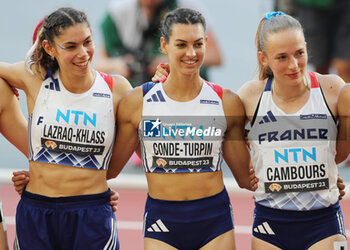 2023-07-17 - Auriana Lazraq-Khlass, Esther Condé-Turpin, Léonie Cambours of FRA, Heptathlon during the World Athletics Championships 2023 on August 20, 2023 at Nemzeti Atletikai Kozpont in Budapest, Hungary - ATHLETICS - WORLD ATHLETICS CHAMPIONSHIPS 2023 - INTERNATIONALS - ATHLETICS