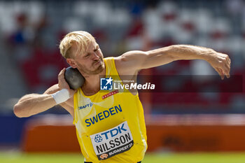 2023-08-25 - Marcus Nilsson (SWE), Decathlon, Shot Put during the World Athletics Championships 2023 on August 25, 2023 at Nemzeti Atletikai Kozpont in Budapest, Hungary - ATHLETICS - WORLD ATHLETICS CHAMPIONSHIPS 2023 - INTERNATIONALS - ATHLETICS