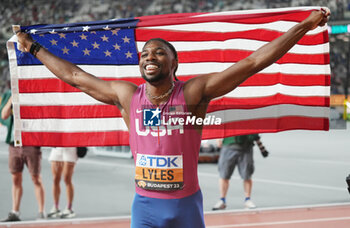 2023-08-25 - Noah Lyles (USA) Gold medal, Men's 200 M during the World Athletics Championships 2023 on August 25, 2023 at Nemzeti Atletikai Kozpont in Budapest, Hungary - ATHLETICS - WORLD ATHLETICS CHAMPIONSHIPS 2023 - INTERNATIONALS - ATHLETICS