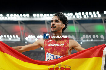 2023-08-27 - Mohamed Katir (ESP) Silver medal, Men's 5000 M during the World Athletics Championships 2023 on August 27, 2023 at Nemzeti Atletikai Kozpont in Budapest, Hungary - ATHLETICS - WORLD ATHLETICS CHAMPIONSHIPS 2023 - INTERNATIONALS - ATHLETICS
