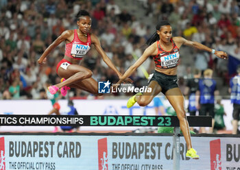 2023-08-27 - Winfred Mutile Yavi (BRN) Gold medal and Beatrice Chepkoech (KEN) Silver medal, Women's 3000 M Steeple Chase during the World Athletics Championships 2023 on August 27, 2023 at Nemzeti Atletikai Kozpont in Budapest, Hungary - ATHLETICS - WORLD ATHLETICS CHAMPIONSHIPS 2023 - INTERNATIONALS - ATHLETICS