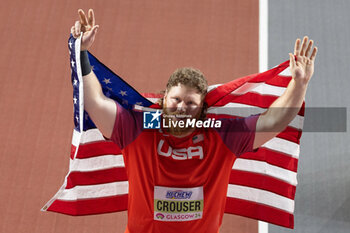 2023-03-01 - Ryan Crouser (USA) winner of the Men’s Shot Put during the 2024 World Athletics Indoor Championships on 1 March 2024 at Commonwealth Arena in Glasgow, Scotland - ATHLETICS - WORLD ATHLETICS INDOOR CHAMPIONSHIPS 2024 - INTERNATIONALS - ATHLETICS