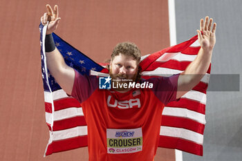 2023-03-01 - Ryan Crouser (USA) winner of the Men’s Shot Put during the 2024 World Athletics Indoor Championships on 1 March 2024 at Commonwealth Arena in Glasgow, Scotland - ATHLETICS - WORLD ATHLETICS INDOOR CHAMPIONSHIPS 2024 - INTERNATIONALS - ATHLETICS