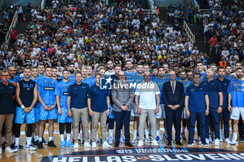 2023-08-04 - Retirement ceremony of Greek ex basketball player NICK GALIS with both teams before the International Friendly match between Greece and Slovenia at OAKA Stadium on August 4, 2023, in
Athens, Greece. - GREECE VS SLOVENIA - FRIENDLY MATCH - BASKETBALL