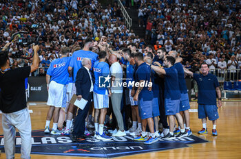 2023-08-04 - Greek National team with NICK GALIS before the International Friendly match between Greece and Slovenia at OAKA Stadium on August 4, 2023, in Athens, Greece. - GREECE VS SLOVENIA - FRIENDLY MATCH - BASKETBALL