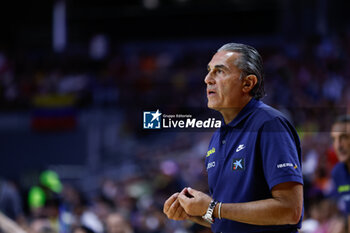 2023-08-04 - Sergio Scariolo, head coach of Spain during the international basketball friendly match between Spain and Venezuela on August 4, 2023 at Wizink Center pavilion in Madrid, Spain - BASKETBALL - FRIENDLY GAME - SPAIN V VENEZUELA - FRIENDLY MATCH - BASKETBALL