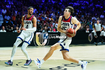 2023-08-13 - Austin Reaves of USA during City of Malaga Tournament for the Centenary of the FEB, Friendly basketball match between Spain and United States on August 13, 2023 at Palacio de Deportes Jose Maria Martin Carpena in Malaga, Spain - BASKETBALL - FRIENDLY GAME - SPAIN V UNITED STATES - FRIENDLY MATCH - BASKETBALL