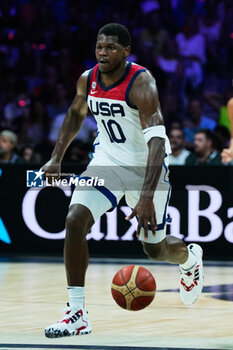 2023-08-13 - Anthony Edwards of USA during City of Malaga Tournament for the Centenary of the FEB, Friendly basketball match between Spain and United States on August 13, 2023 at Palacio de Deportes Jose Maria Martin Carpena in Malaga, Spain - BASKETBALL - FRIENDLY GAME - SPAIN V UNITED STATES - FRIENDLY MATCH - BASKETBALL