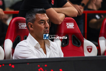 2023-09-13 - Luis Scola A.D. of Pallacanestro Varese OpenJobMetis looks on during Friendly match new season between Pallacanestro Varese OpenJobMetis and SAM Basket Massagno at Itelyum Arena, Varese, Italy on September 13, 2023 - OPENJOBMETIS VARESE VS SAM BASKET MASSAGNO - FRIENDLY MATCH - BASKETBALL