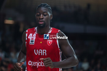 2023-09-13 - Gabe Brown #44 of Pallacanestro Varese OpenJobMetis seen in action during Friendly match new season between Pallacanestro Varese OpenJobMetis and SAM Basket Massagno at Itelyum Arena, Varese, Italy on September 13, 2023 - OPENJOBMETIS VARESE VS SAM BASKET MASSAGNO - FRIENDLY MATCH - BASKETBALL
