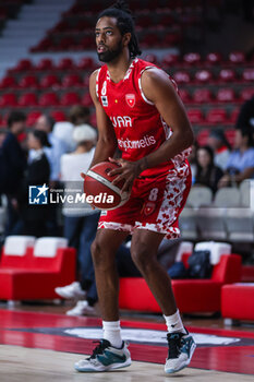 2023-09-13 - Andriu Tomas Woldetensae #8 of Pallacanestro Varese OpenJobMetis seen in action during Friendly match new season between Pallacanestro Varese OpenJobMetis and SAM Basket Massagno at Itelyum Arena, Varese, Italy on September 13, 2023 - OPENJOBMETIS VARESE VS SAM BASKET MASSAGNO - FRIENDLY MATCH - BASKETBALL