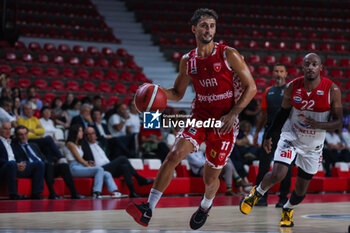 2023-09-13 - Davide Moretti #11 of Pallacanestro Varese OpenJobMetis seen in action during Friendly match new season between Pallacanestro Varese OpenJobMetis and SAM Basket Massagno at Itelyum Arena, Varese, Italy on September 13, 2023 - OPENJOBMETIS VARESE VS SAM BASKET MASSAGNO - FRIENDLY MATCH - BASKETBALL