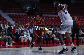 2023-09-13 - Andriu Tomas Woldetensae #8 of Pallacanestro Varese OpenJobMetis seen in action during Friendly match new season between Pallacanestro Varese OpenJobMetis and SAM Basket Massagno at Itelyum Arena, Varese, Italy on September 13, 2023 - OPENJOBMETIS VARESE VS SAM BASKET MASSAGNO - FRIENDLY MATCH - BASKETBALL