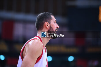 2023-09-17 - 33 Nikola Mirotic of Olimpia Milano during the friendly match between Olympiacos BC and Olimpia Milano after honoring Vassilis Spanoulis at Peace and Friendship Stadium on September 17, 2023, in Athens, Greece. - OLYMPIACOS BC HONORING VASSILIS SPANOULIS, FRIENDLY MATCH OLYMPIACOS VS OLIMPIA MILANO - FRIENDLY MATCH - BASKETBALL