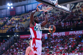 2023-09-17 - 2 Alex Poythress of Olimpia Milano during the friendly match between Olympiacos BC and Olimpia Milano after honoring Vassilis Spanoulis at Peace and Friendship Stadium on September 17, 2023, in Athens, Greece. - OLYMPIACOS BC HONORING VASSILIS SPANOULIS, FRIENDLY MATCH OLYMPIACOS VS OLIMPIA MILANO - FRIENDLY MATCH - BASKETBALL
