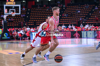 2023-09-17 - 0 Thomas Walkup of Olympiacos BC during the friendly match between Olympiacos BC and Olimpia Milano at Peace and Friendship Stadium on September 17, 2023, in Athens, Greece. - OLYMPIACOS BC HONORING VASSILIS SPANOULIS, FRIENDLY MATCH OLYMPIACOS VS OLIMPIA MILANO - FRIENDLY MATCH - BASKETBALL