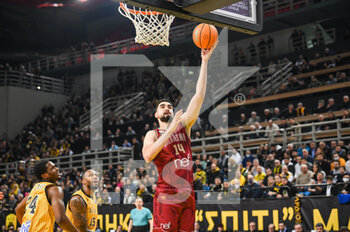 15/03/2023 - 14 DUSAN RISTIC of Galatasaray Nef during the Round of 16, match between AEK BC and Galatasaray Nef at Ano Liossia Olympic Hall on Wednesday 15 March 2023, in Athens, Greece. - AEK BC VS GALATASARAY NEF - CHAMPIONS LEAGUE - BASKET