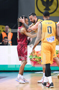 15/03/2023 - 24 DARON RUSSELL of Galatasaray Nef with 11 VLADO JANKOVIC of AEK BC during the Round of 16, match between AEK BC and Galatasaray Nef at Ano Liossia Olympic Hall on Wednesday 15 March 2023, in Athens, Greece. - AEK BC VS GALATASARAY NEF - CHAMPIONS LEAGUE - BASKET