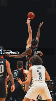2023-12-26 - Gabe OLASENI (London) and Leon KRATZER (Paris) during the BKT EuroCup basketball match between Paris Basketball and London Lions on December 26, 2023 at Halle Georges Carpentier in Paris, France - BASKETBALL - EUROCUP - PARIS V LONDON LIONS - EUROCUP - BASKETBALL