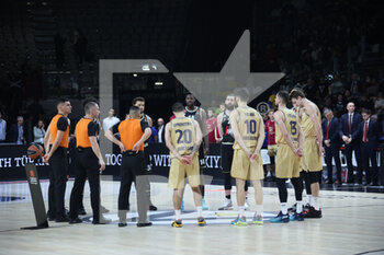 2023-02-09 - A minute of silence is observed in memory of the victims of the earthquake occurred in Turkey during the Euroleague basketball championship match Segafredo Virtus Bologna Vs. FC Barcelona - Bologna, Italy, February 09, 2023 at Segafredo Arena - - VIRTUS SEGAFREDO BOLOGNA VS FC BARCELONA - EUROLEAGUE - BASKETBALL