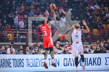 2023-01-06 - 3 ISAIAH CANAAN of Olympiacos Piraeus during the Euroleague, Round 17, match between Olympiacos Piraeus and EA7 Emporio Armani Milan at Peace And Friendship Stadium on January 6, 2023 in Athens, Greece. - OLYMPIACOS VS EA7 EMPORIO ARMANI - EUROLEAGUE - BASKETBALL