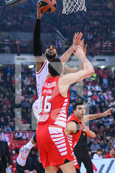 2023-01-06 - 0 BRANDON DAVIES of EA7 Emporio Armani Milan during the Euroleague, Round 17, match between Olympiacos Piraeus and EA7 Emporio Armani Milan at Peace And Friendship Stadium on January 6, 2023 in Athens, Greece. - OLYMPIACOS VS EA7 EMPORIO ARMANI - EUROLEAGUE - BASKETBALL