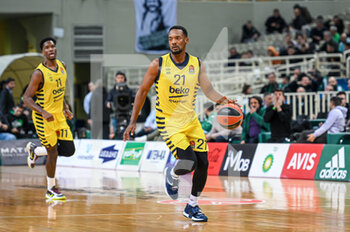 10/01/2023 - 21 DYSHAWN PIERR of Fenerbahce Beko Istanbul during the Euroleague, Round 18, match between Panathinaikos BC and Fenerbahce Beko Istanbul at Oaka Altion on January 10, 2023 in Athens, Greece. - PANATHINAIKOS BC VS FENERBAHCE - EUROLEAGUE - BASKET