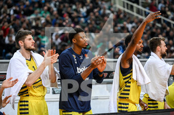 10/01/2023 - Bench players of Fenerbahce Beko Istanbul during the Euroleague, Round 18, match between Panathinaikos BC and Fenerbahce Beko Istanbul at Oaka Altion on January 10, 2023 in Athens, Greece. - PANATHINAIKOS BC VS FENERBAHCE - EUROLEAGUE - BASKET