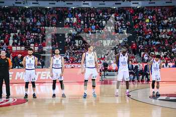 2023-02-03 - Players of Anadolu Efes during the Euroleague, Round 23, match between Olympiacos Piraeus and Anadolu Efes at Peace and Friendship Stadium on February 3, 2023, in Athens, Greece. - OLYMPIACOS PIRAEUS VS ANADOLU EFES - EUROLEAGUE - BASKETBALL