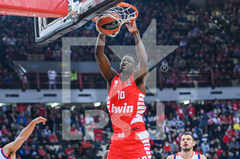2023-02-03 - 10 MOUSTAPHA FALL of Olympiacos Piraeus during the Euroleague, Round 23, match between Olympiacos Piraeus and Anadolu Efes at Peace and Friendship Stadium on February 3, 2023, in Athens, Greece. - OLYMPIACOS PIRAEUS VS ANADOLU EFES - EUROLEAGUE - BASKETBALL