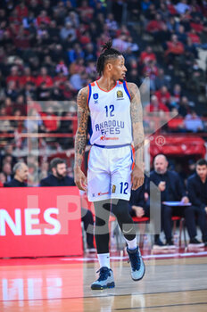 2023-02-03 - 12 WILL CLYBURN of Anadolu Efes during the Euroleague, Round 23, match between Olympiacos Piraeus and Anadolu Efes at Peace and Friendship Stadium on February 3, 2023, in Athens, Greece. - OLYMPIACOS PIRAEUS VS ANADOLU EFES - EUROLEAGUE - BASKETBALL
