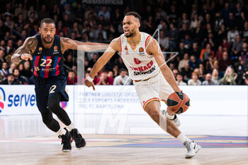 2023-02-24 - Elie Okobo of AS Monaco during the Turkish Airlines EuroLeague basketball match between FC Barcelona and AS Monaco on February 24, 2023 at Palau Blaugrana in Barcelona, Spain - BASKETBALL - EUROLEAGUE - FC BARCELONA V AS MONACO - EUROLEAGUE - BASKETBALL