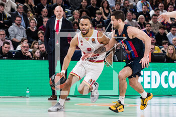 2023-02-24 - Elie Okobo of AS Monaco in action against Nico Laprovittola of FC Barcelona during the Turkish Airlines EuroLeague basketball match between FC Barcelona and AS Monaco on February 24, 2023 at Palau Blaugrana in Barcelona, Spain - BASKETBALL - EUROLEAGUE - FC BARCELONA V AS MONACO - EUROLEAGUE - BASKETBALL