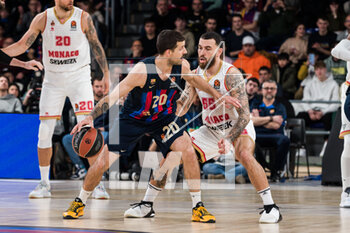 2023-02-24 - Nico Laprovittola of FC Barcelona in action against Mike James of AS Monaco during the Turkish Airlines EuroLeague basketball match between FC Barcelona and AS Monaco on February 24, 2023 at Palau Blaugrana in Barcelona, Spain - BASKETBALL - EUROLEAGUE - FC BARCELONA V AS MONACO - EUROLEAGUE - BASKETBALL