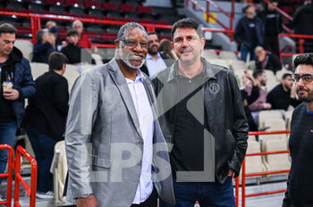 07/03/2023 - EFTHIMIOS RENTZIAS, a retired Greek professional basketball player with AUDIE NORRIS Ex Portland Trail Blazers, Benetton Treviso, Barcelona and Nikas Peristeri player, AUDIE NORRIS during the Euroleague, Round 27, match between Olympiacos Piraeus and FC Barcelona at Peace and Friendship Stadium on March 7, 2023, in Athens, Greece. - OLYMPIACOS PIRAEUS VS FC BARCELONA - EUROLEAGUE - BASKET