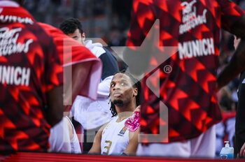 09/03/2023 - 33 FREDDIE GILLESPIE of FC Bayern Munich during the timeout, during the Euroleague, Round 28, match between Olympiacos Piraeus and FC Bayern Munich at Peace and Friendship Stadium on March 9, 2023, in Athens, Greece. - OLYMPIACOS PIRAEUS VS FC BAYERN MUNICH - EUROLEAGUE - BASKET