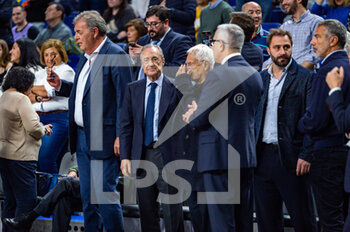 16/03/2023 - Florentino Perez, owner of Real Madrid, and Giorgio Armani, owner of EA7 Emporio Armani Olimpia Milano, before the basketball match between Real Madrid and EA7 Emporio Armani Olimpia Milano valid for the matchday 29 of the Euroleague played at Wizink Center in Madrid on Thursday 16 March 2023 - REAL MADRID VS EA7 EMPORIO ARMANI MILANO - EUROLEAGUE - BASKET
