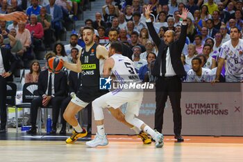 2023-05-10 - 10th May 2023; Wizink Center; Madrid; Spain; Turkish Airlines Euroleague Basketball; Playoff Game 5; Real Madrid vs Partizan Mozzart Bet Belgrade; Ioannis Papapetrou (Partizan) and Rudy Fernandez (Real Madrid) 900/Cordon Press - 10TH MAY 2023; TURKISH AIRLINES EUROLEAGUE BASKETBALL; PLAYOFF GAME 5; REAL MADRID VS PARTIZAN MOZZART BET BELGRADE; - EUROLEAGUE - BASKETBALL
